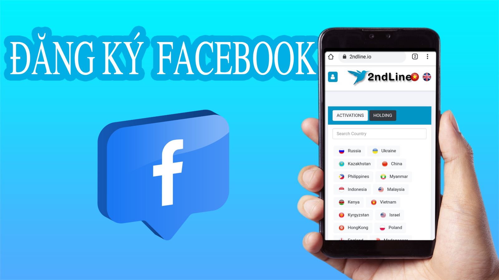 Hướng dẫn cách tạo tài khoản facebook tại 2ndLine.io